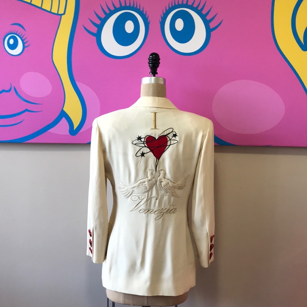 Moschino Couture Ivory Cruise Me Baby Blazer Heart - Picture 1 of 8
